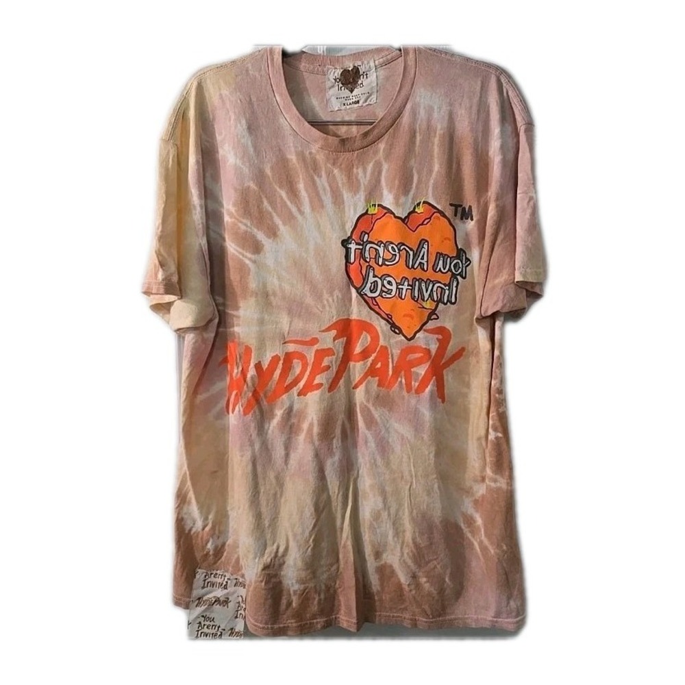 Hyde Park‎ You Arent Invited Flintstones Themed Mens T Shirt Size XL Tie Dye